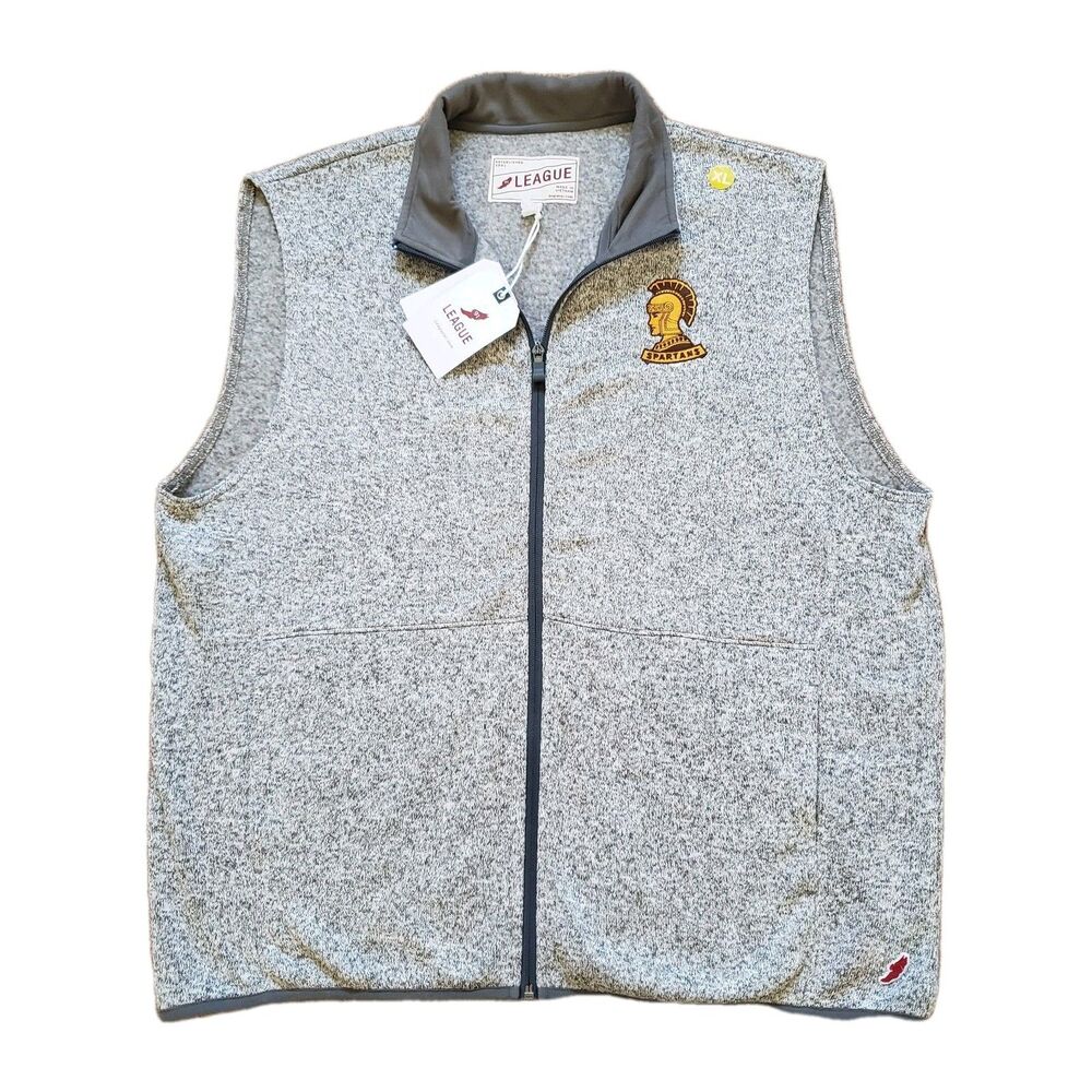 NWT League Hershey Spartans Size XL Mens Gray Lightweight Vest Embroidered